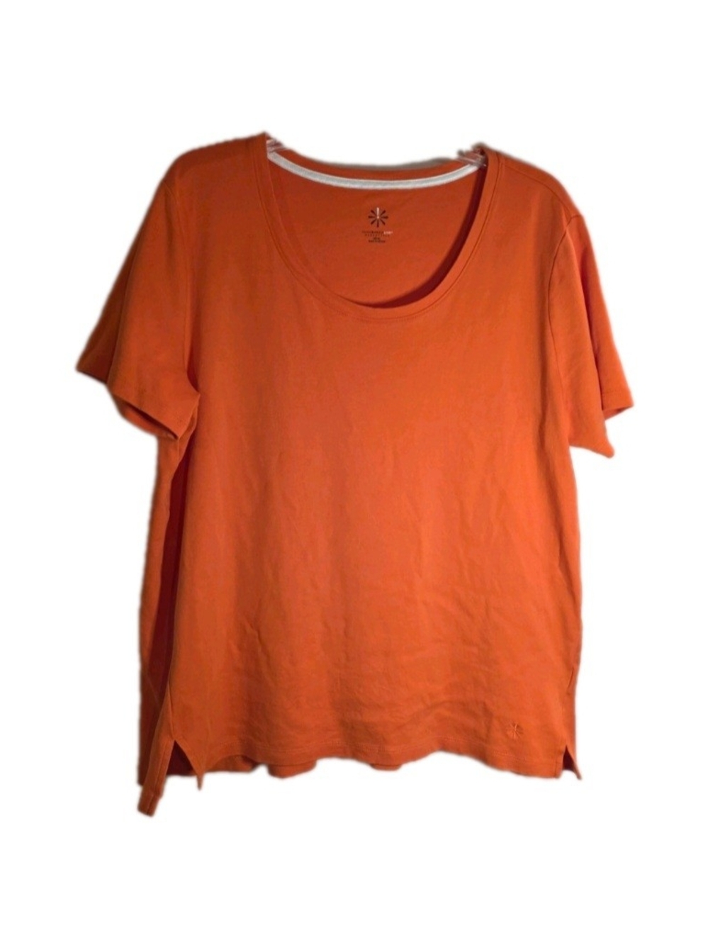 Isaac Mizrahi Live! Short Sleeve Scoop Neck Top - Orange Pima Cotton Women's XL